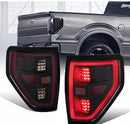 Tecman taillights black housing smoked lens for Ford F150 2009-2014 LED pair LH RH-1