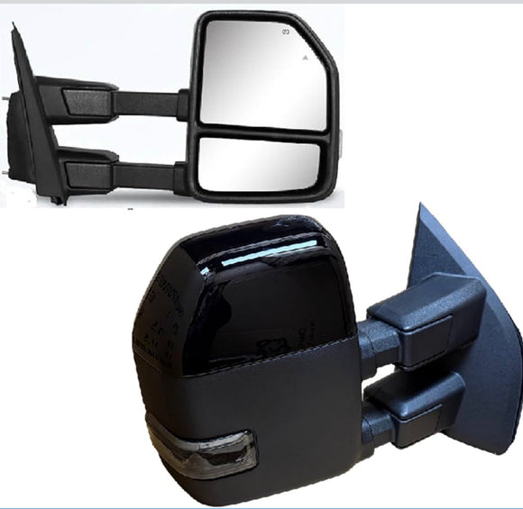 Towing mirrors for Ford f150 2021 - 2025 Power heated Blind spot monitor puddle lights Painted black smoked lens