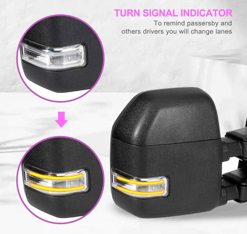 Power Folding Towing mirrors for Ford f150 2015 - 2020 Power heated Blind spot monitor Temperature sensor puddle lights