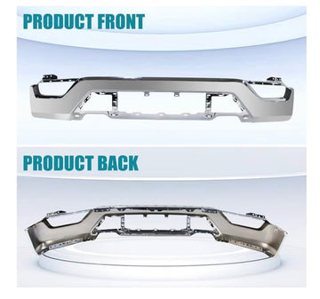 Tecman Front bumper face bar steel for Ford F150 2021-2023 chrome without sensor holes FO1002463 - 0