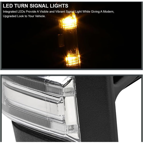 Towing mirrors for Ford f150 2021 - 2025 Power heated Blind spot monitor puddle lights chrome