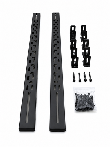 Aluminum heavy duty Cross bars for Pickup truck Cap Set with hardware Matte black, powder coated