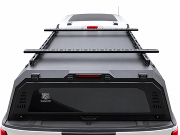 Aluminum heavy duty Cross bars for Pickup truck Cap Set with hardware Matte black, powder coated - 0