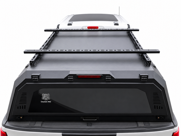 Aluminum heavy duty Cross bars for Pickup truck Cap Set with hardware Matte black, powder coated