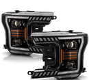 Tecman Headlights set for Ford F150 2018 - 2020 Black Housing Clear lens Led Replaces FO2502372 FO2503372-1