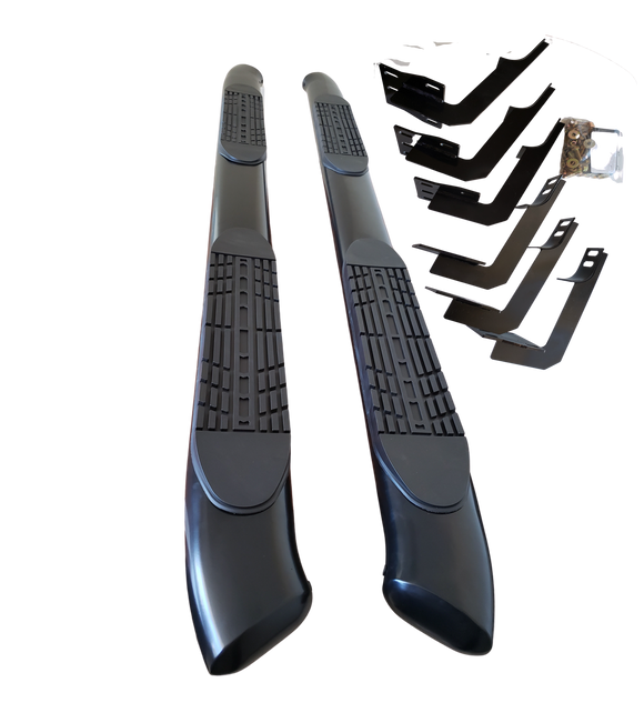 1 X Pair 5" Curved oval Running boards for Ford F150 2015 - 2020 Crew Cab Black