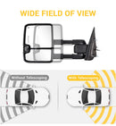 Towing mirrors for Silverado Sierra white led Running lights Amber turn Signal power heated-5