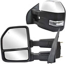 Towing Mirrors fit for Ford F150 Pickup Truck 2015 2016 2017 2018 2019 2020 Chrome Cap Power Heated with Turn Signal - 8 Pin Connector-1