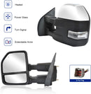 Towing Mirrors fit for Ford F150 Pickup Truck 2015 2016 2017 2018 2019 2020 Chrome Cap Power Heated with Turn Signal - 8 Pin Connector-4