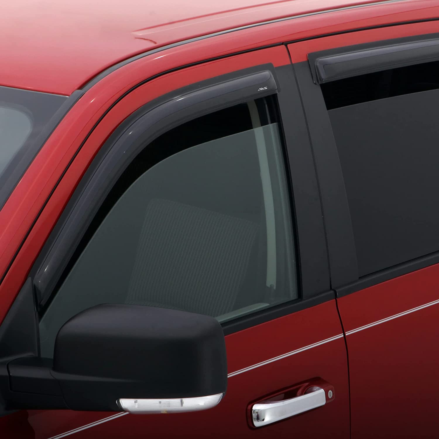 Auto Vent Shade 94536 Original Vent Visor Side Window Deflector Dark Smoke, 4-Piece Set for 2014-2018 Silverado/Sierra 1500, 2015-2018 Silverado/Sierra 2500HD and 3500HD with Crew Cab