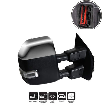 Towing mirror fits Ford F250 F350 2017 - 2021  Power Heated Signal passenger side RH Chrome