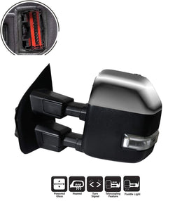 Towing mirror fits Ford F250 F350 2017 - 2021  Power Heated Signal Driver side LH Chrome
