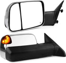 Towing Mirrors for 2019-2022 Ram 1500 - Dodge Tow Mirror with Power Glass Heated Turn Signal Light Puddle Lamp Temp Sensor Flip up Pair Set Chrome-1