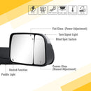 Towing Mirrors for 2019-2022 Ram 1500 - Dodge Tow Mirror with Power Glass Heated Turn Signal Light Puddle Lamp Temp Sensor Flip up Pair Set Chrome-3