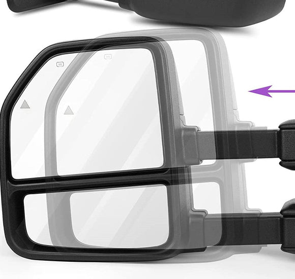 Towing mirrors fits Ford F250 F350 2017 - 2021  Power Heated Signals Chrome