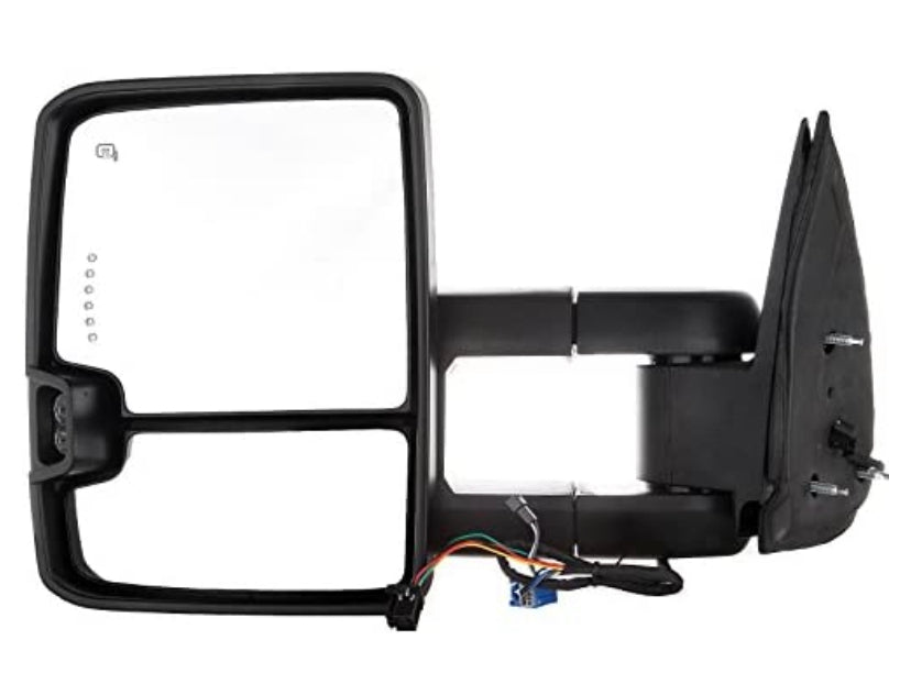 JDMSPEED Power Heated Towing Mirrors For 03-06 Chevy Silverado GMC Sierra – Black, Manual Fold, Extendable