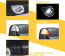Towing Mirrors for 2019-2022 Ram 1500 - Dodge Tow Mirror with Power Glass Heated Turn Signal Light Puddle Lamp Temp Sensor Flip up Pair Set Chrome-4