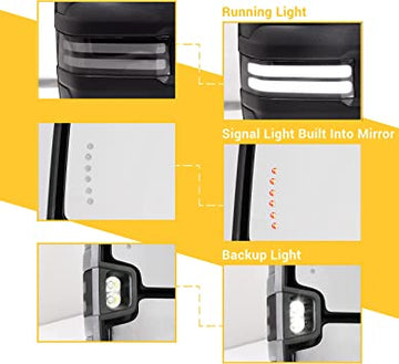 Towing Mirrors For  Chevy Silverado GMC Sierra 2003 - 2006 Turn Signal Running Lights - 0