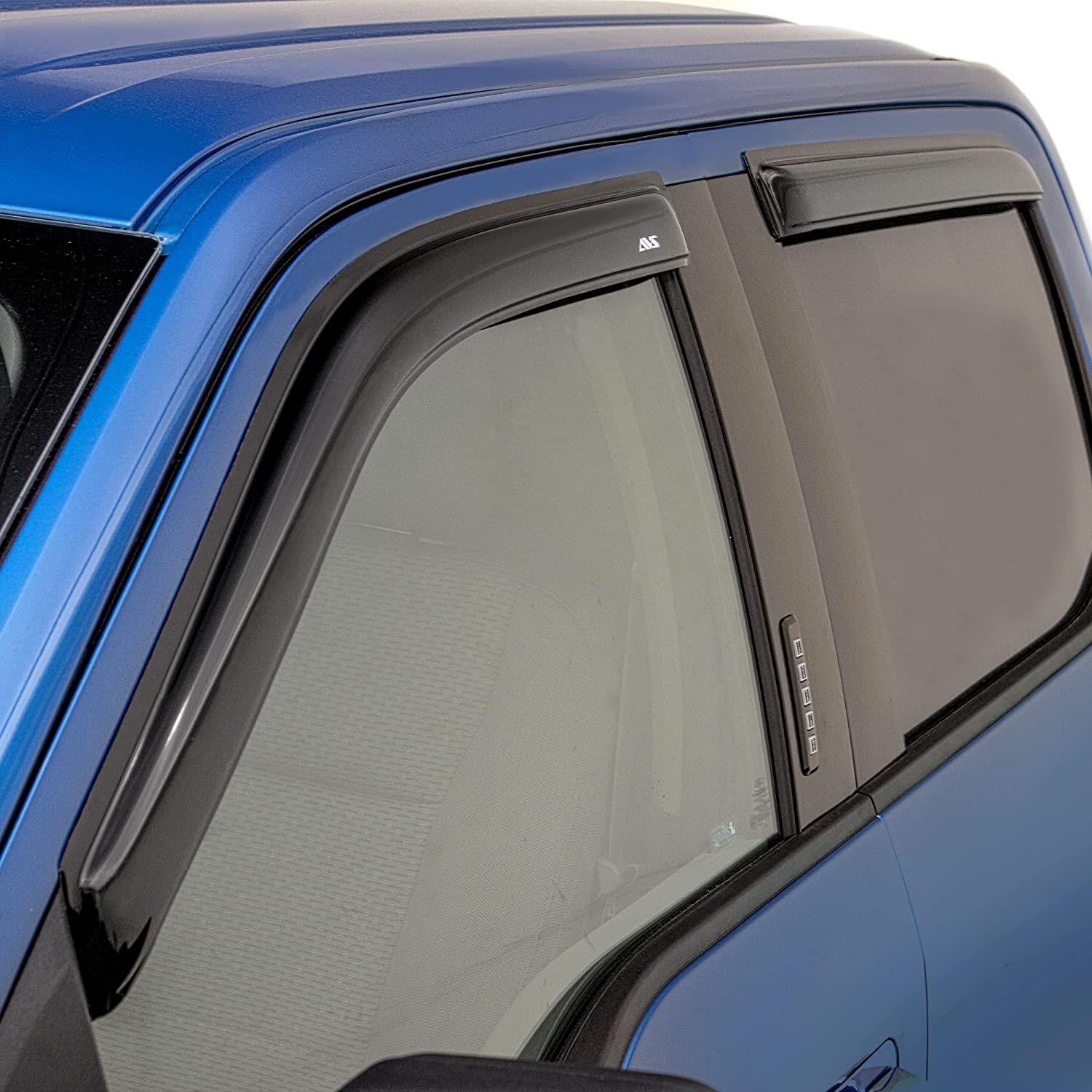 Auto Vent Shade 94536 Original Vent Visor Side Window Deflector Dark Smoke, 4-Piece Set for 2014-2018 Silverado/Sierra 1500, 2015-2018 Silverado/Sierra 2500HD and 3500HD with Crew Cab - 0