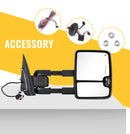 Towing mirrors for Silverado Sierra white led Running lights Amber turn Signal power heated-2