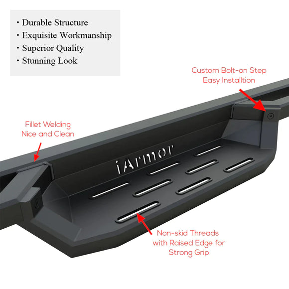 IA04NAE9B APS Drop Steps Running Boards Rocker Slider for Ram 2019 - 2023 1500  Quad Cab