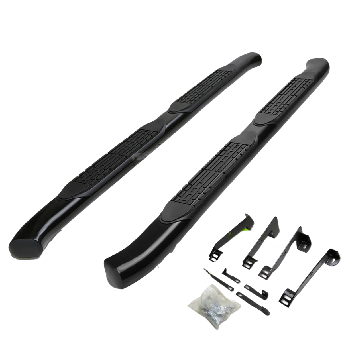 Side steps fits Silverado Sierra curved Oval  5" 2008 - 2018 Extended cab Black