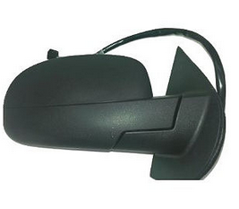 Side mirror Fits Chevy GMC Trucks 2007 - 2014 Gloss Black Power Passenger side - Tecman Automotive inc  