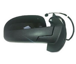 Side mirror Fits Chevy GMC Trucks 2007 - 2014 Gloss Black Power Passenger side - Tecman Automotive inc  