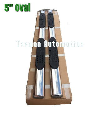 Side step bars for Dodge Ram Quad Cab 1500 2002 - 2008  5" oval Chrome - 0