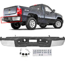 Rear Bumper for GMC Sierra Chevy Silverado 2007 - 2013 Chrome w/o sensor holes-1