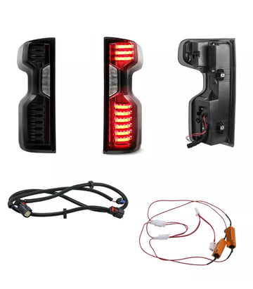 Led Taillights fits Silverado 2019-2022 black smoked set LH RH - 0