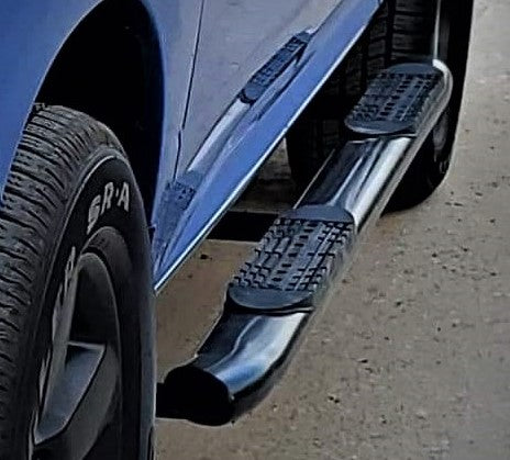 1 X Pair 5" Curved oval Running boards for Ford F150 2015 - 2020 Extended/Supercab Cab Black - 0