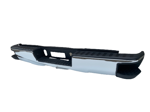 REPLACES GM1103176 BUMPER FOR SILVERADO SIERRA REAR ASSY CHROME W/CORNER STEP W/O SENSOR HOLES